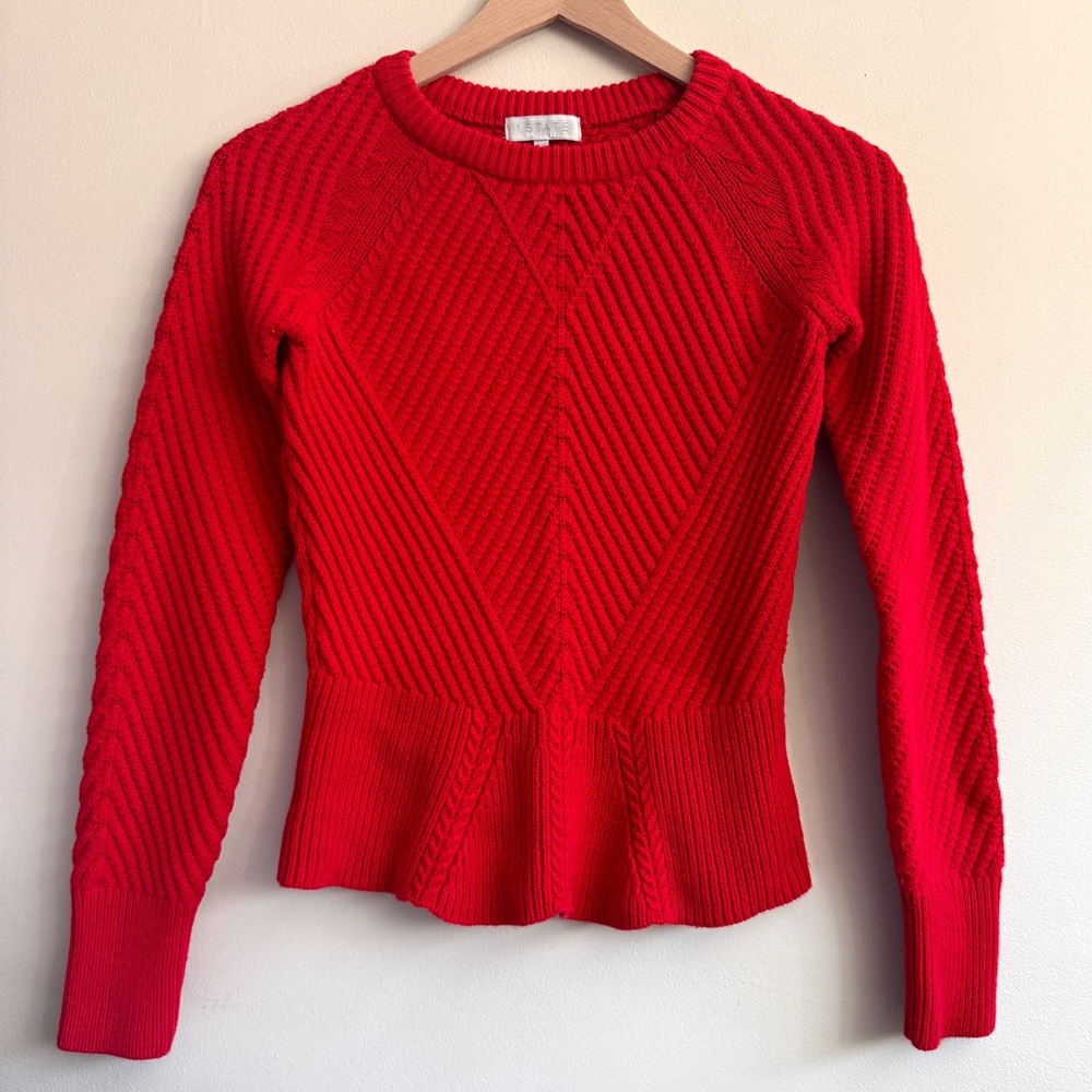 ❤️ Red Peplum Sweater